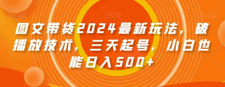 图文带货2024最新玩法，破播放技术，三天起号，小白也能日入500+【揭秘】-生财学社创业网